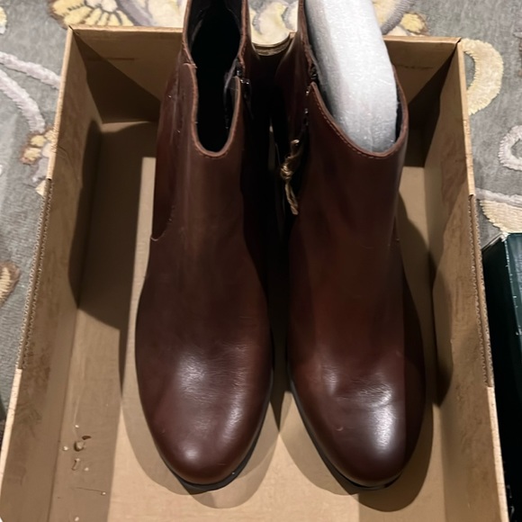 New Born ALTER Bootie size 10 leather COGNAC F/G new in box - Picture 5 of 7